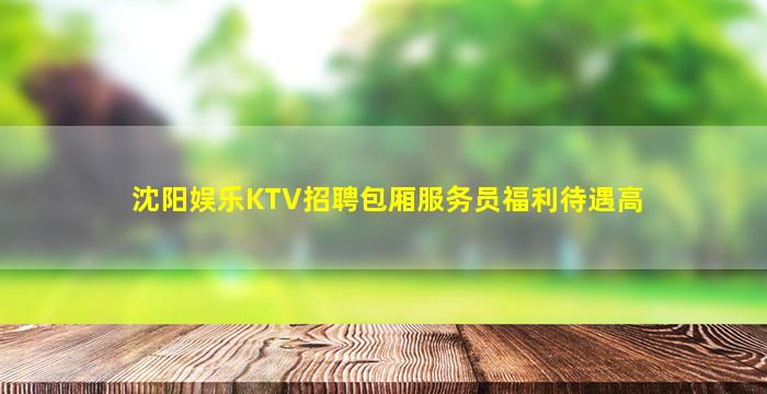 沈阳娱乐KTV招聘包厢服务员福利待遇高